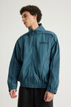 Half Half Zip Through Jacket, MARINE TEAL/SEAL PIPING - example image 4