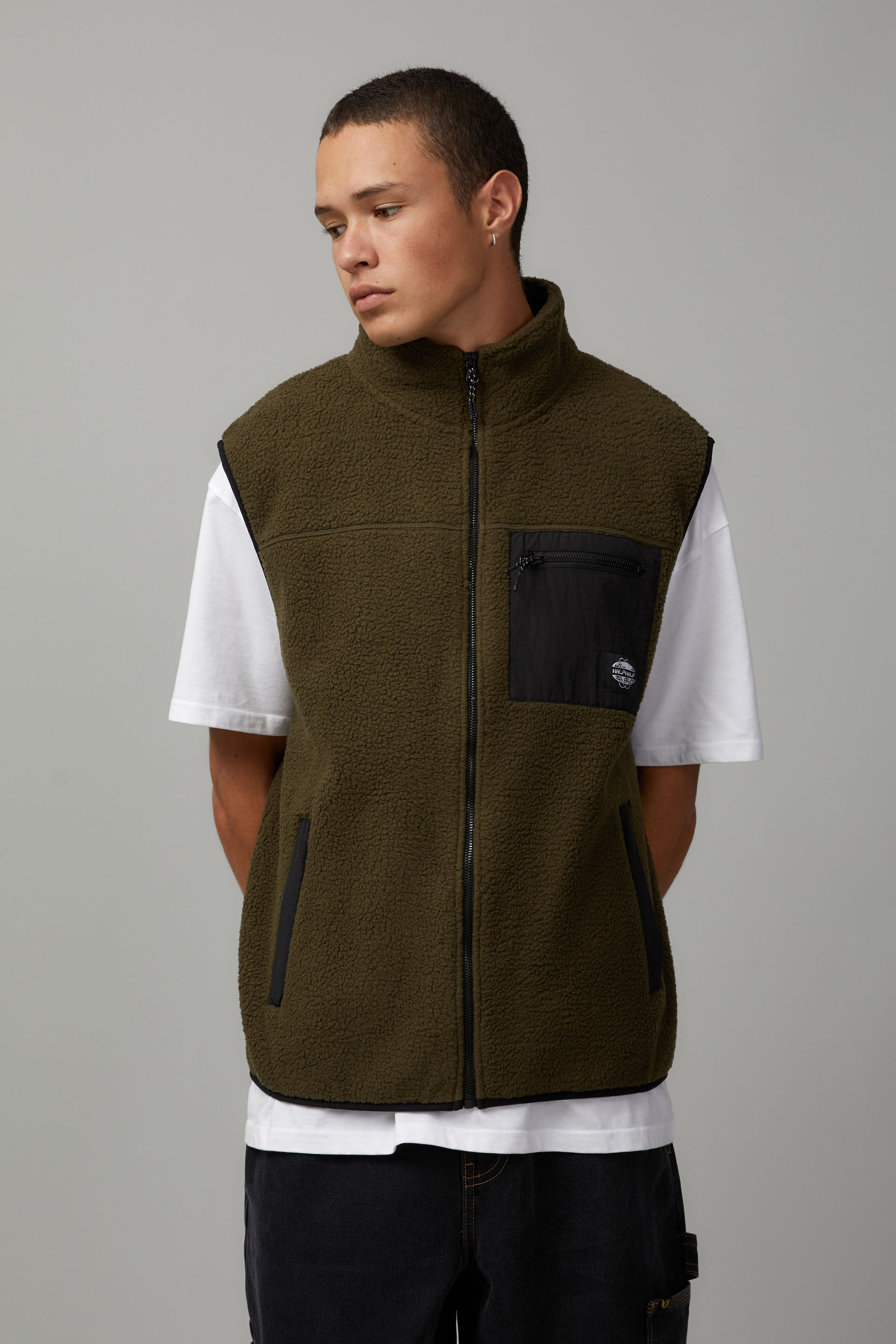 Sherpa sweater vest store