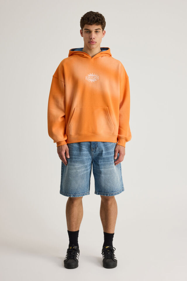 Half Half Hoodie, HH WASHED BURNT APRICOT/ICARUS