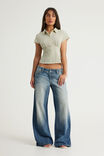 Short Sleeve Fitted Shirt, YELLOW CHECK - example image 2