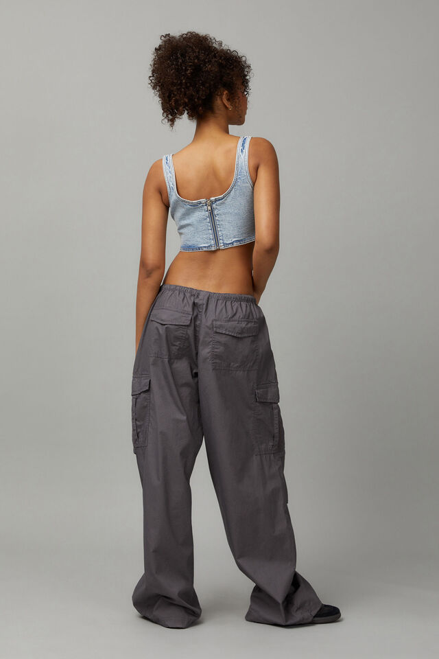 Draw Cord Parachute Pant, DARK CHOC
