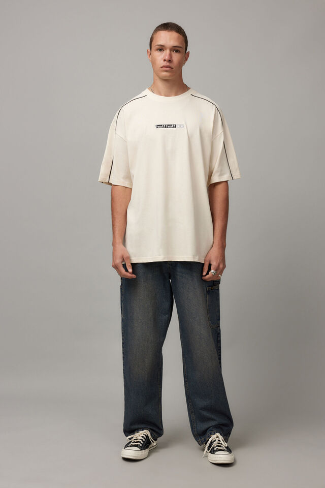 Half Half Oversized T Shirt, HH OFF WHITE/HALF HALF STARS