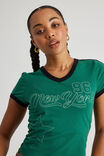 Fitted V Neck Tee, ELECTRIC GREEN/NEW YORK - alternate image 4