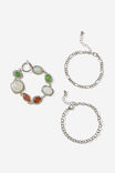Stack Stone Bracelet Pack, SILVER - example image 1