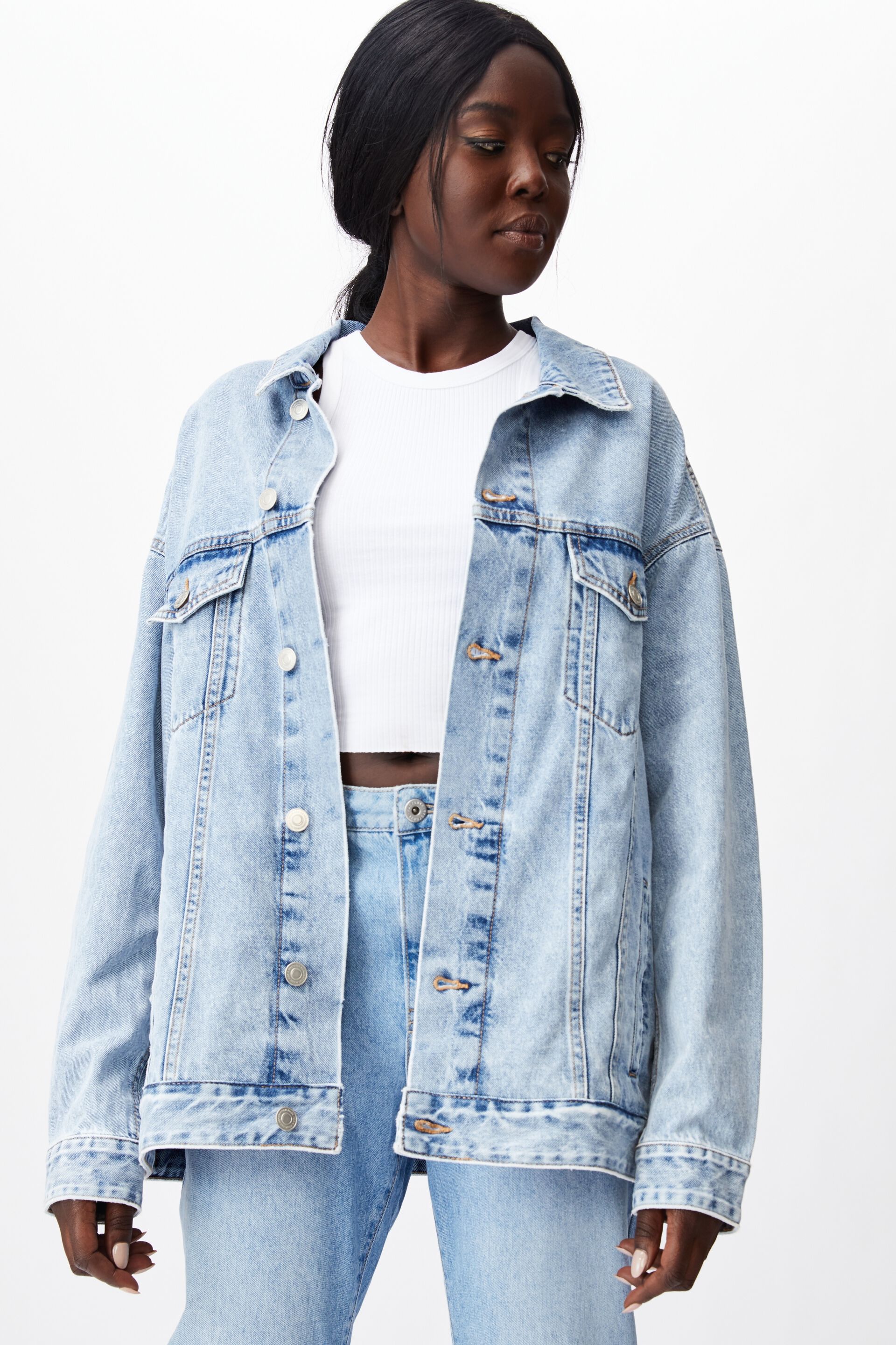 denim jacket for women oversized