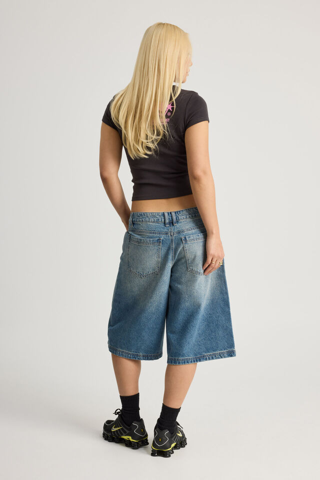 Mega Baggy Jort, AGED BLUE