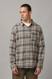 Washed Lightweight Check Shirt, WASHED GREY BLACK CHECK - alternate image 1