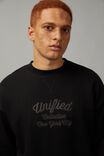 Unified Oversized Loopback Crew, BLACK/UNIFIED SCRIPT - alternate image 2