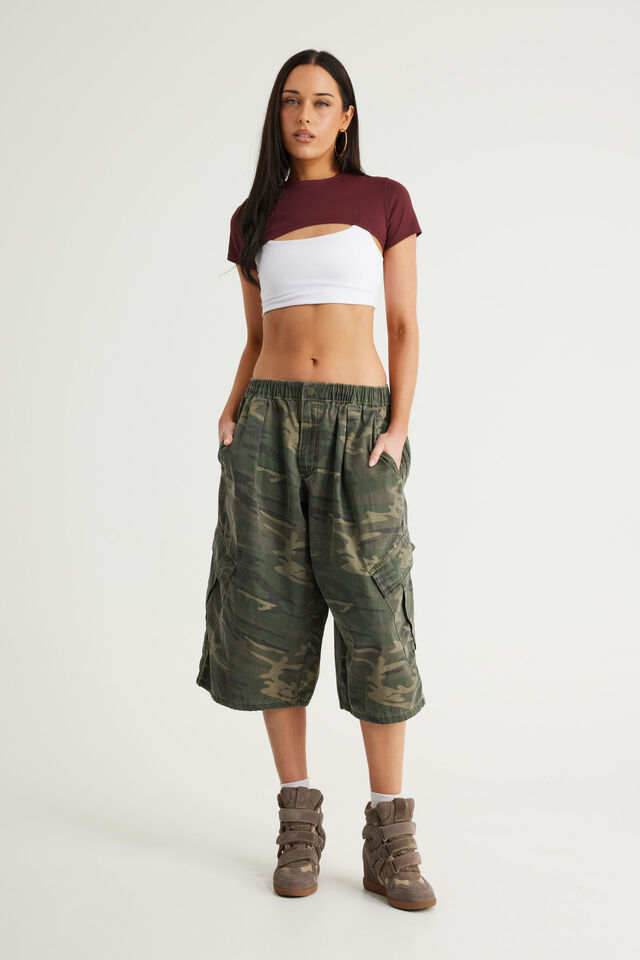 Snatched Bolero Tee, BORDEAUX