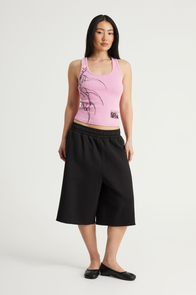 Attack On Titan Racer Tank, LCN AOT WASHED POP PINK / SKELETON