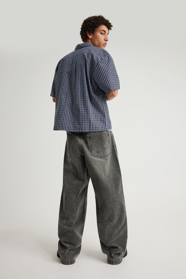 Half Half Short Sleeve Shirt, HH SUPREME BLUE CHECK