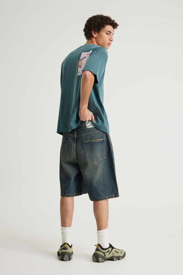 Notion Relaxed Baggy Denim Short, GOLD RUSH INDIGO