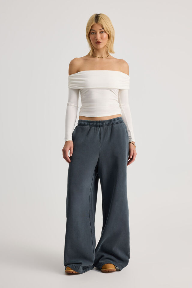 Shay Off Shoulder Long Sleeve Top, MARSHMELLOW