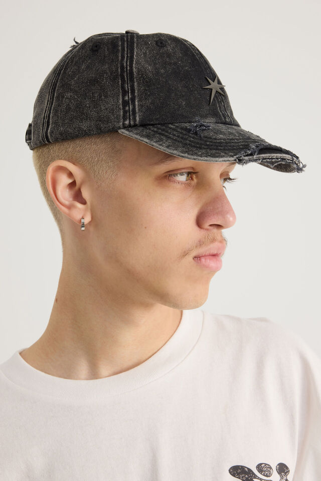 Notion Dad Cap With Star Pendant, NOTION SNOW WASH BLACK