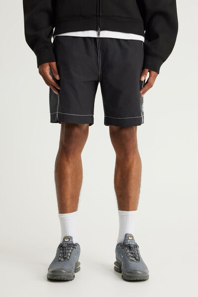 Half Half Pull On Short, BLACK/PIPING
