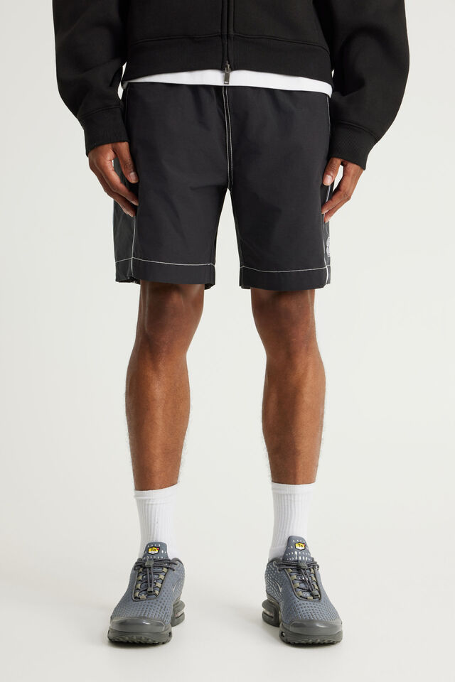Half Half Pull On Short, BLACK/PIPING