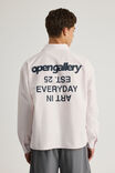 Open Gallery Boxy Cropped Long Sleeve Shirt, OG ICE PINK PINSTRIPE/EVERYDAY - example image 1