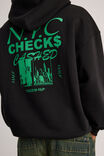 Half Half Hoodie, HH BLACK/CASH CHECKED - alternate image 4