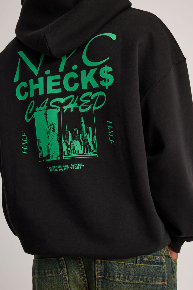 Half Half Hoodie, HH BLACK/CASH CHECKED