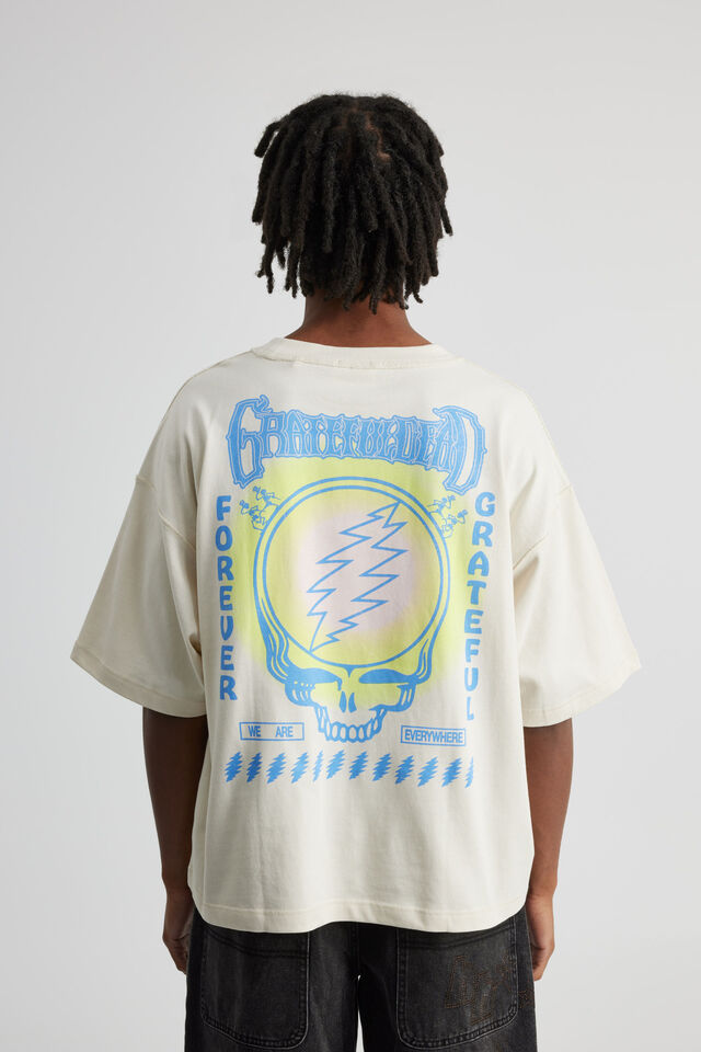 Boxy Cropped Music T Shirt, LCN WMG OFF WHITE/GRATEFUL DEAD