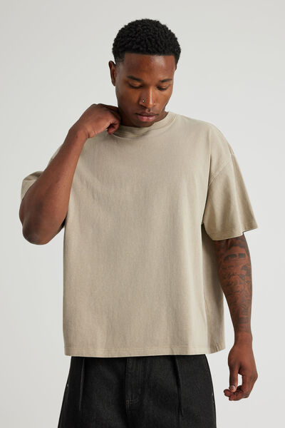 Authentics Blank Tee, WASHED QUARRY STONE