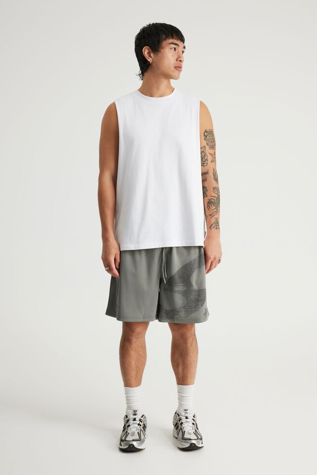 Notion Mesh Short, IRON/NTN SUPER LOGO