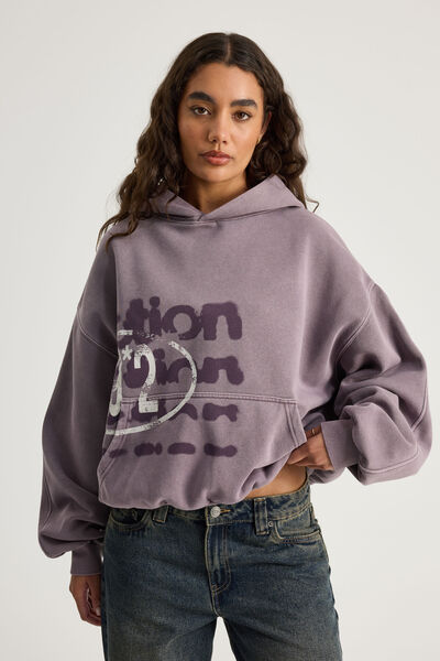 Notion Boxy Hoodie, NTN WASHED MYSTIC PURPLE/NOTION N092