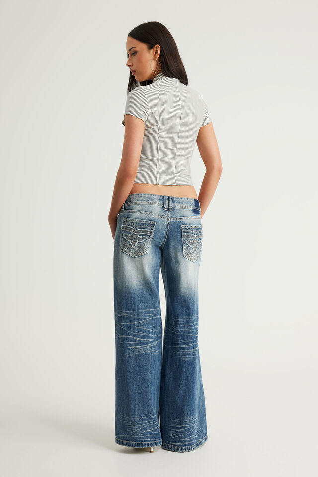 Era Low Super Wide Jean, INTERSTELLAR BLUE/PKT EMB