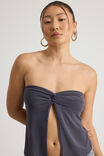Knot Front Split Bandeau, IRON GREY - alternate image 4