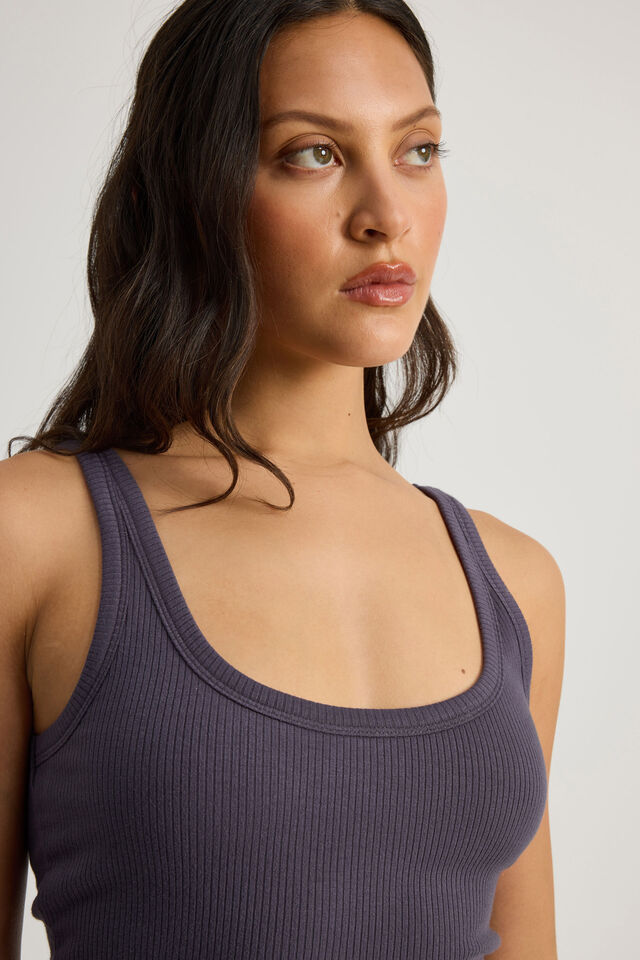 Authentics Scoop Neck Tank, IRON GREY