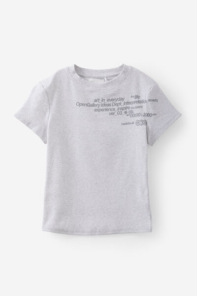 Fitted Graphic Tee, SILVER MARLE/IDEAS DEPT