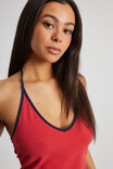 Milly V Neck Halter Top, RED/NAVY - alternate image 4