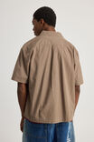 Half Half Short Sleeve Shirt, HH HAZLENUT CHECK - alternate image 3
