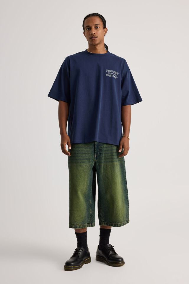 Half Half Heavyweight Box Fit Graphic Tshirt, HH MIDNIGHT BLUE/SWAP BUY SELL