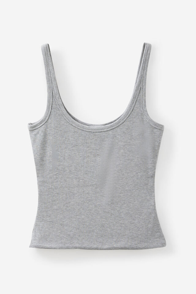 Authentics Scoop Neck Tank, GREY MARLE