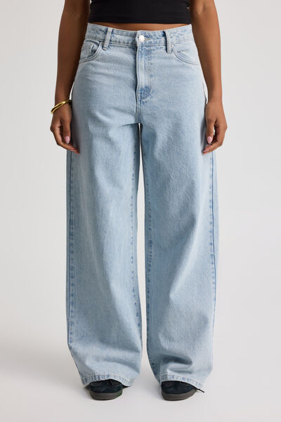 High Rise Baggy Jean, FADED BLUE