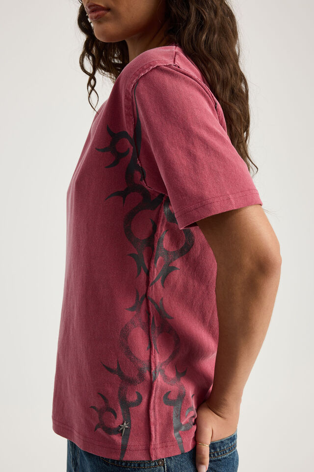 Notion X Smolbrat Slim Fit Tshirt, WASHED CRANBERRY/SMOLBRAT BRANDING