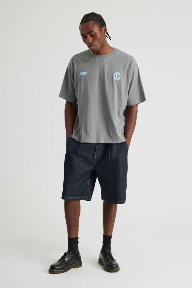 Half Half Classico Denim Short, PLEATED DARK RAW