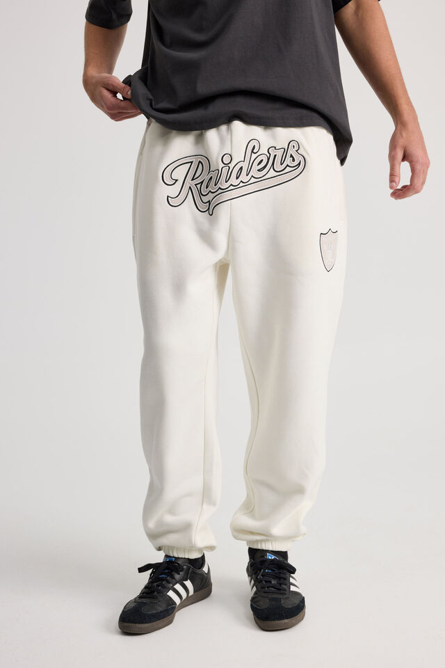 Nfl Track Pant, LCN NFL EGGSHELL/RAIDERS PATCH