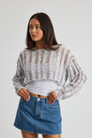 Alana Knit Crop Jumper, GREY - alternate image 2