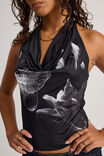 Graphic Cowl Neck Halter, BLACK/AMELIA FLORAL - alternate image 4