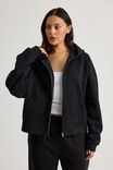 Authentics Boxy Crop Zip Through, BLACK - alternate image 1