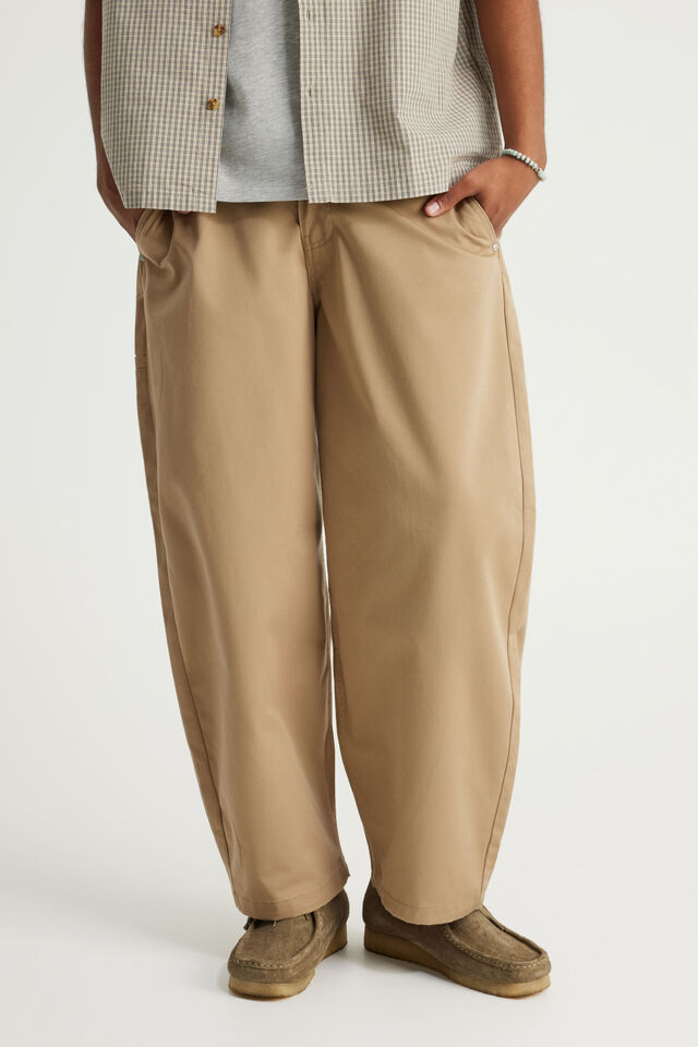 Authentics Semi-Barrel Pant, TAN TWILL