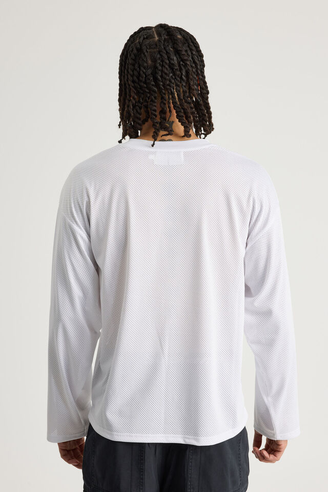 Open Gallery Long Sleeve Mesh Tshirt, OG WHITE/GALLERY PANEL