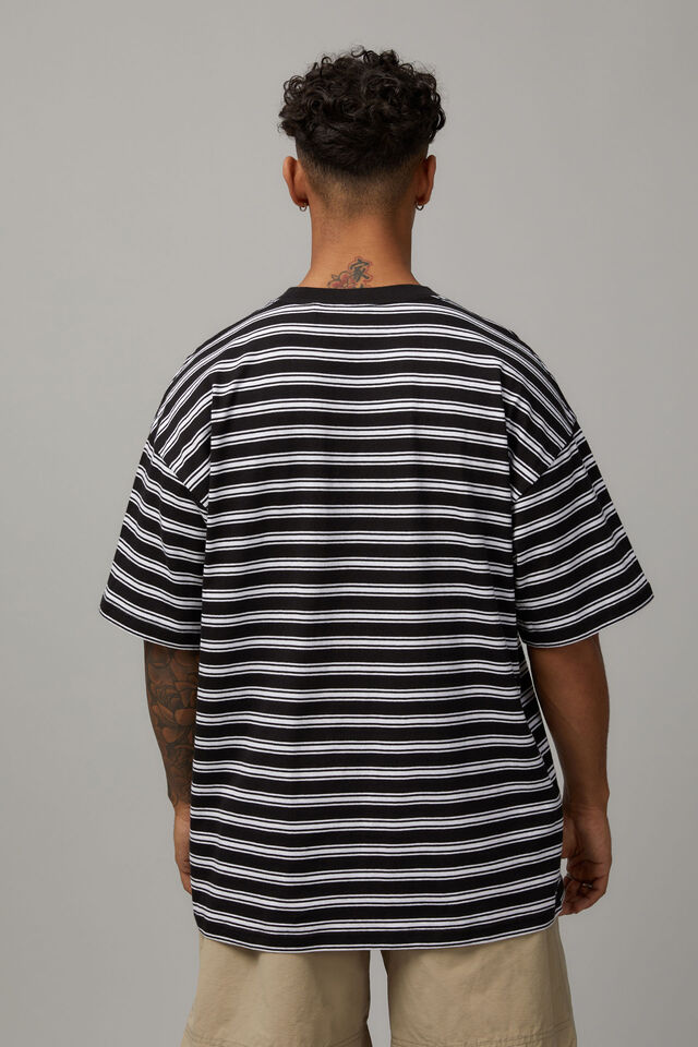 half black half white t shirt