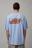 Half Half Oversized T Shirt, FOREVER BLUE/HALF HALF ANGEL DEVIL - alternate image 1