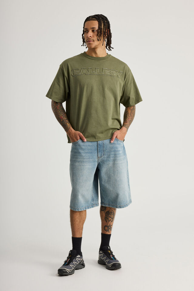 Open Gallery Box Fit Tshirt, OG WASHED PORTLAND MOSS/GALLERY EDGE