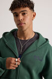 Half Half Zip Thru Hoodie, HH WASHED GREEN/HALF HALF SHIBUYA CITY - alternate image 5