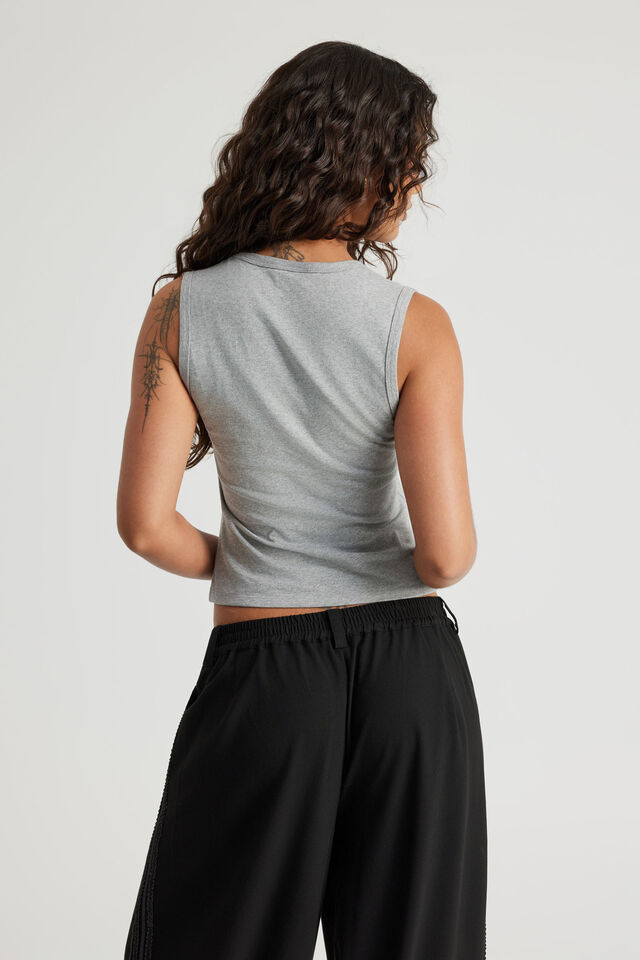 V Neck Tank, GREY MARLE