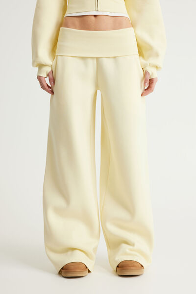 Wide Waistband Trackpant, LEMON BUTTER